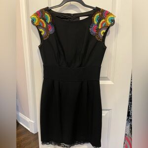 Trina Turk Embroidered Shoulder Sheath Dress (Size 2)